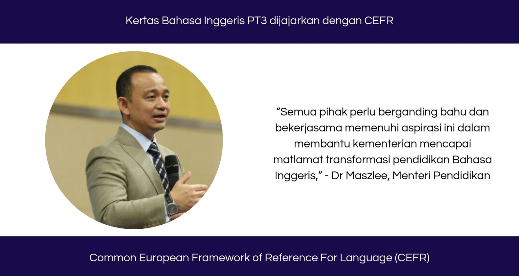 Kertas Bahasa Inggeris PT3 dijajarkan dengan CEFR